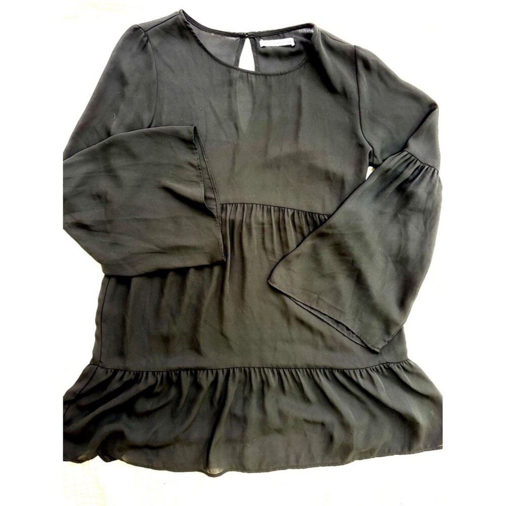 Three Eighty Two Black Babydoll Mini Dress XS Made USA Boho